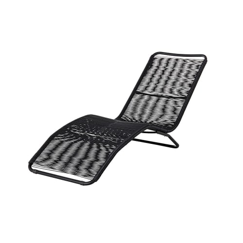 Business Garden | Black Metal and Resin String Sun Lounger - QF86437
