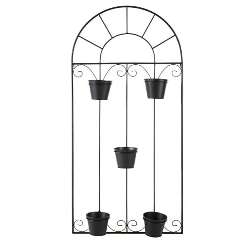 Black Metal Arch Plant Stand with 5 Pots Jane Maisons du Monde
