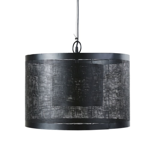 Black Metal Mesh Drum Pendant Light D45 Myoli Maisons Du Monde - Black Metal Drum Pendant Light Black Metal Mesh Drum Pendant Light D45 Myoli Maisons Du Monde - Black Metal Drum Pendant Light