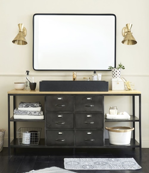 Black Metal Mirror 75x110 Weston Maisons Du Monde