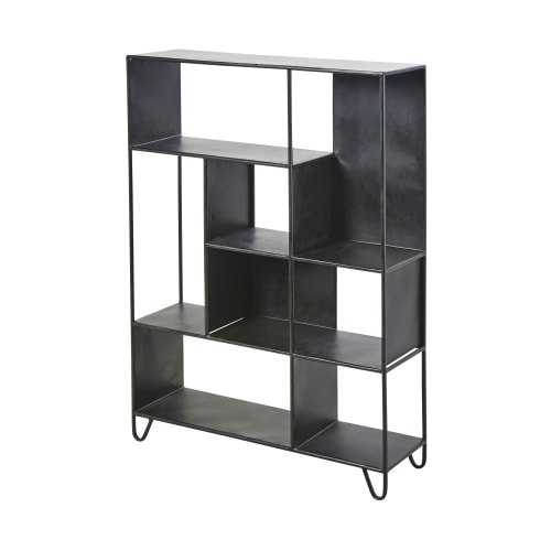 black shelving unit