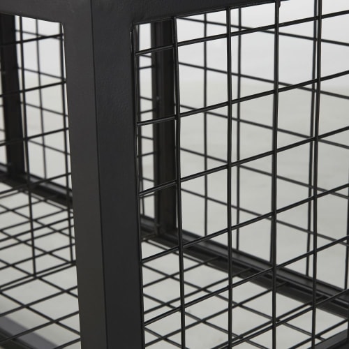 Black Metal Storage Bench with Compartments Rebel Maisons du Monde