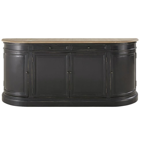 Furniture Sideboards | Black Recycled Pine 4-Door 2-Drawer Sideboard - RF97954