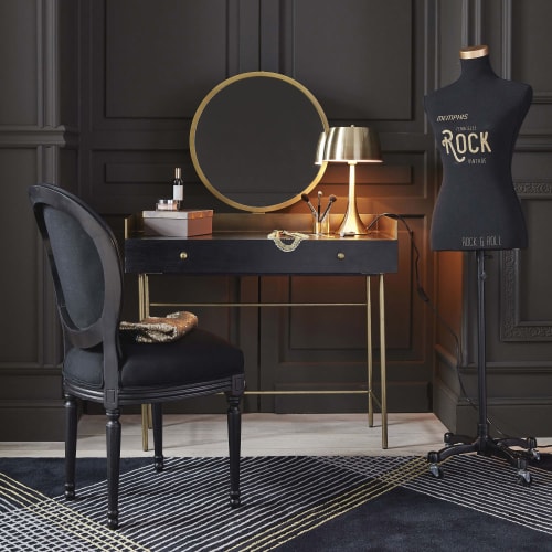 black and gold dressing table chair