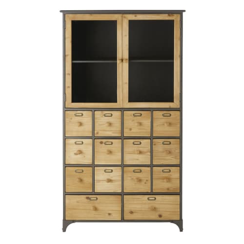 Black Storage Cabinet With 2 Tempered, Black Storage Cabinet With Glass Doors