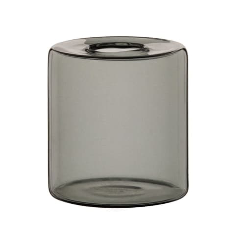 Decor Vases | Black tinted glass vase H7cm - ZX11999