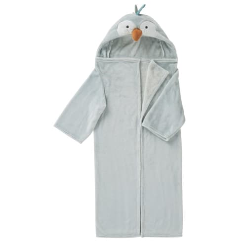 Kids Baby- und Kinderdecken | Blaue Vogel-Decke zum Verkleiden mit Kapuze - LE36611