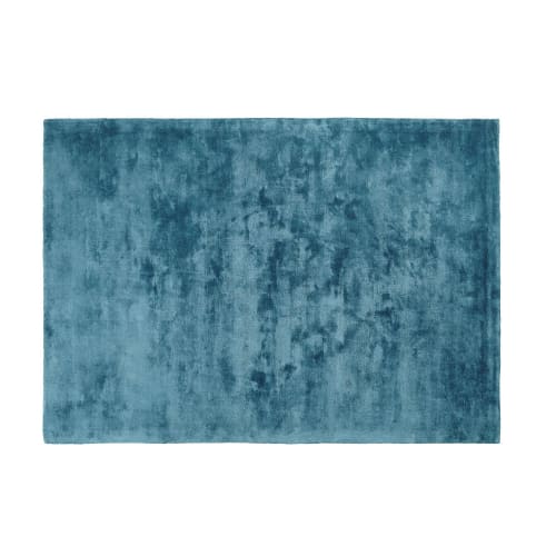Blaugrüner getufteter Teppich 140x200