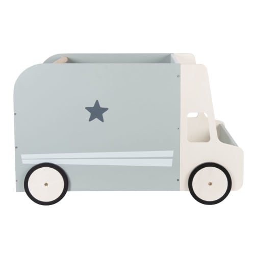 bod accumuleren Aanvulling Blauwe, beige, witte en zwarte speelgoedkist in de vorm van een vrachtwagen  ORESTAD | Maisons du Monde