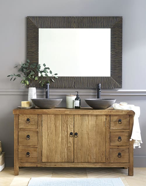 Blu Stone And Recycled Elm Double Sink, Provence Double Sink Vanity