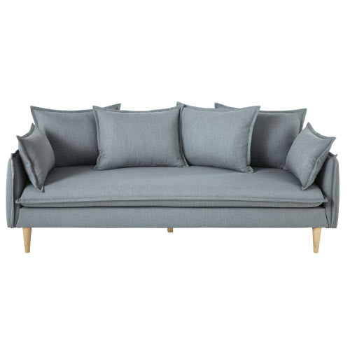 Blue 4 Seater Scandinavian Style Sofa