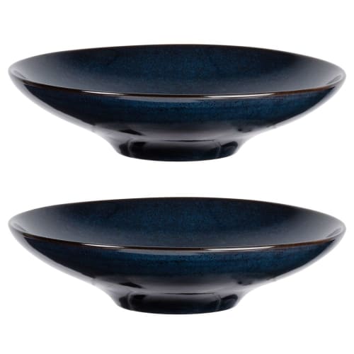Blue Stoneware Soup Plate - Set of 2