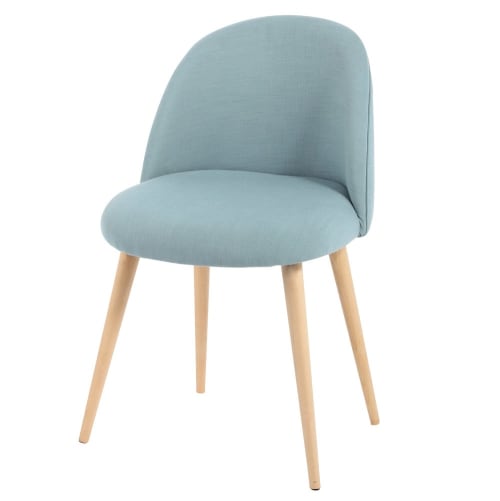 Blue Vintage Chair With Solid Birch Mauricette Maisons Du Monde