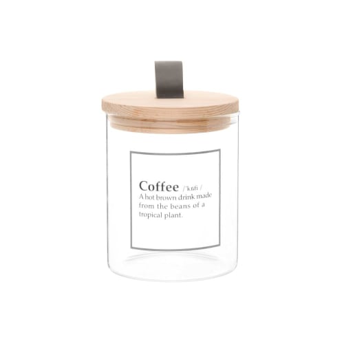 Bocal "Coffee" transparent, beige et noir, petit modèle | Maisons du Monde