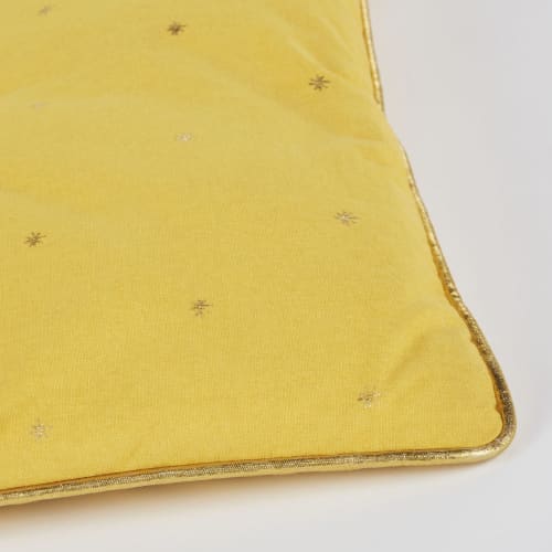 Kids Bodenmatratzen für Kinder | Bodenmatratze aus gelber Baumwolle mit goldfarbenem Aufdruck, 60x120cm - EE22984
