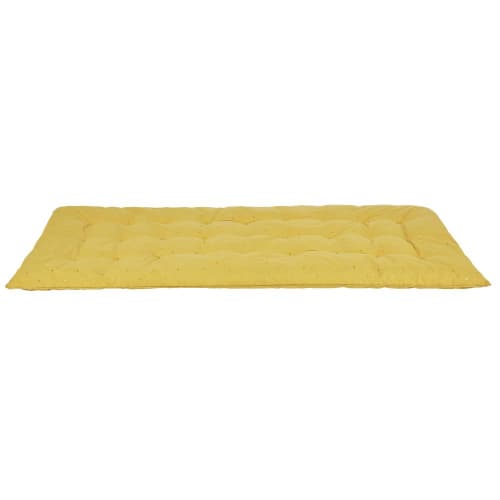 Kids Bodenmatratzen für Kinder | Bodenmatratze aus gelber Baumwolle mit goldfarbenem Aufdruck, 90x190cm - AW00747
