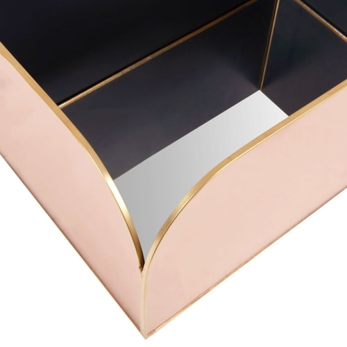 Déco Boîtes | Boîte de rangement en verre rose et doré - PB95083