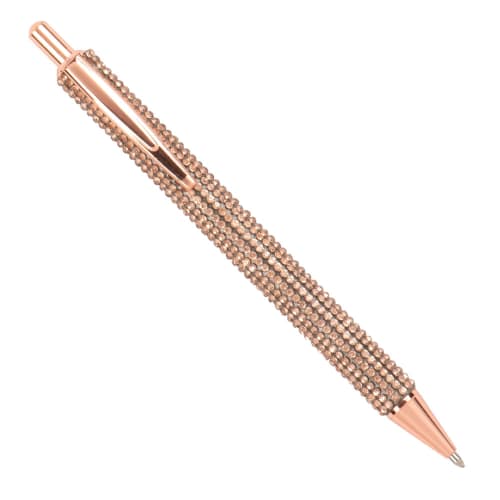 Bolígrafo de metal dorado con purpurina rosa - Lote de 2
