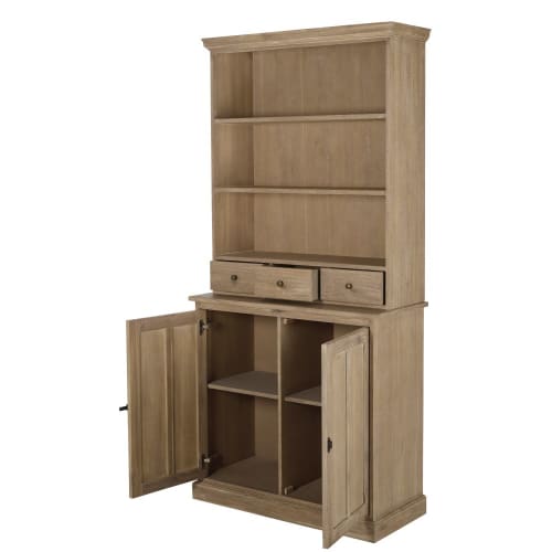3 Drawers Beaumont Maisons Du Monde, Bookcase With Drawers And Doors