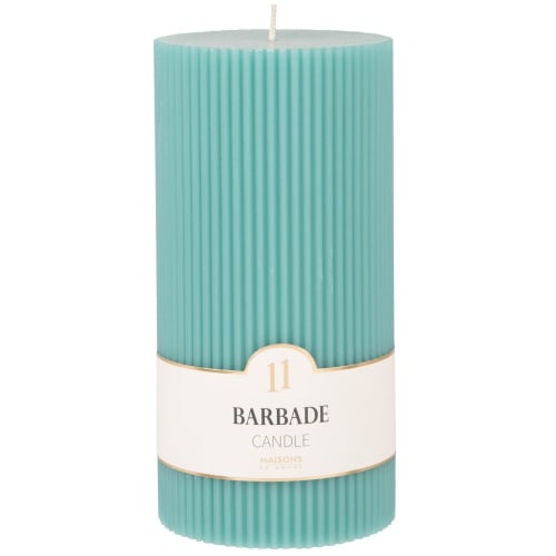 Déco Bougies | Bougie striée parfumée turquoise H18, 1000g - WD94812