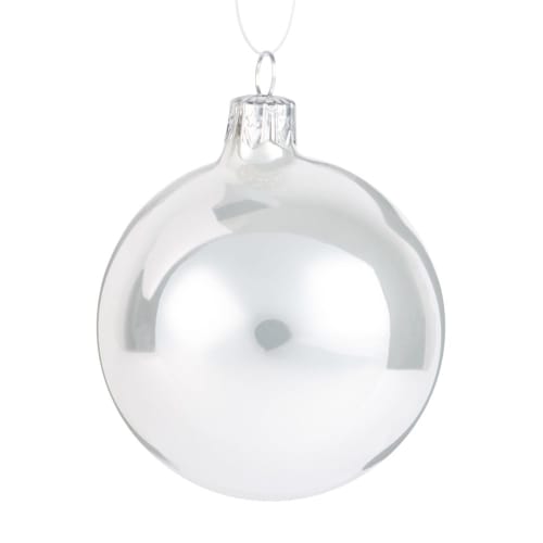 Boule De Noël En Verre Blanc Irisé