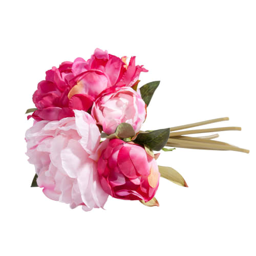 Bouquet di peonie rosa artificiali H 25 cm