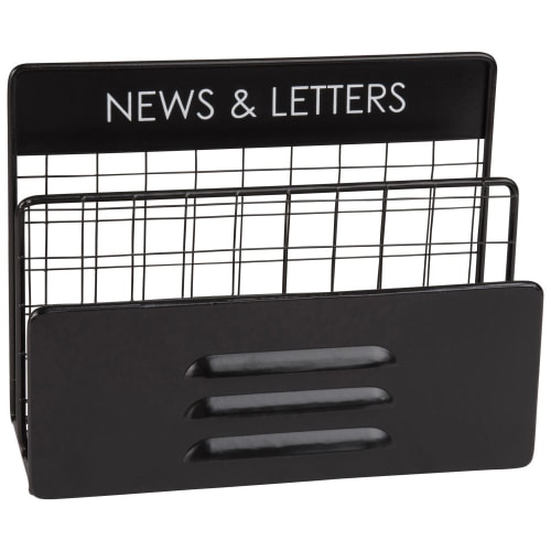 Briefhalter Industrial aus schwarzem Metall