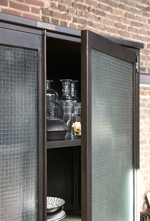 Bronze Metal And Wired Glass 2 Door Display Case Kong Maisons Du