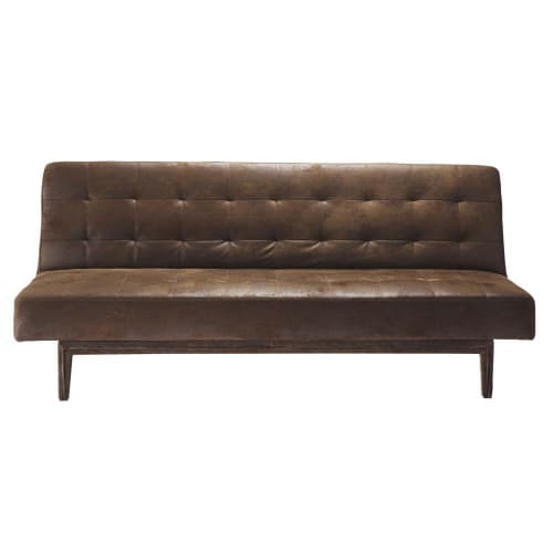 Brown 3Seater Tufted Clic Clac Sofa Bed Studio Maisons du Monde