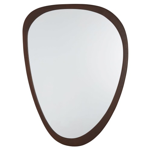 Decor Mirrors | Brown acacia ovoid mirror 81x110cm - RY36373