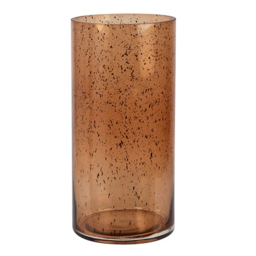 Brown and black glass vase H25cm
