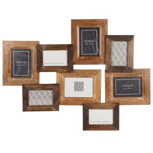 Brown Carved 8-Photo Multi-Aperture Frame 85x65