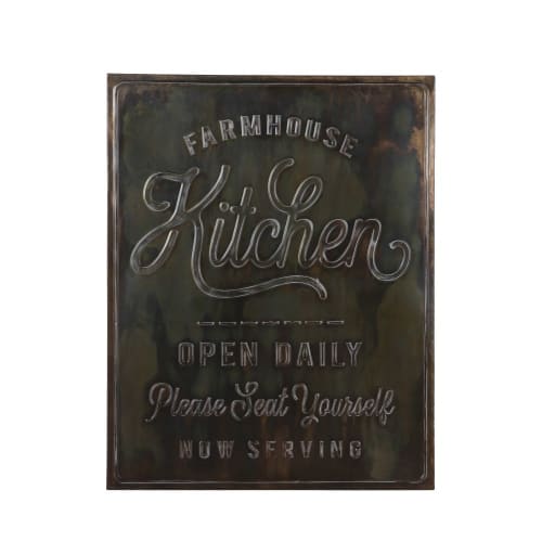 Decor Plaques & lettering | Brown metal plate wall decoration 75x96cm - FT15723