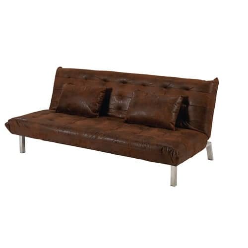 Brown Microsuede 2 Seater Sleeper Sofa