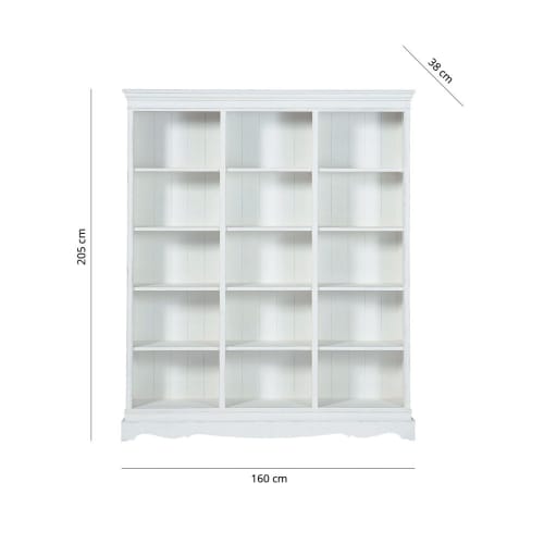 Bücherregal aus Paulownienholz, weiß Joséphine | Maisons du Bücherregal aus Paulownienholz, weiß Joséphine | Maisons du