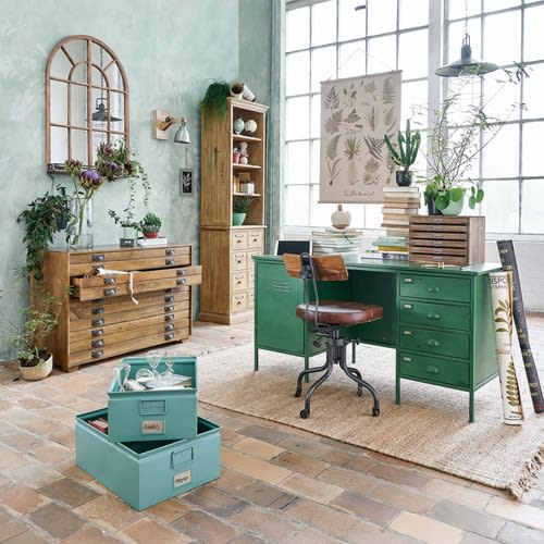 Bürostuhl im Industriestil mit Lederbezug Janis | Maisons du Monde