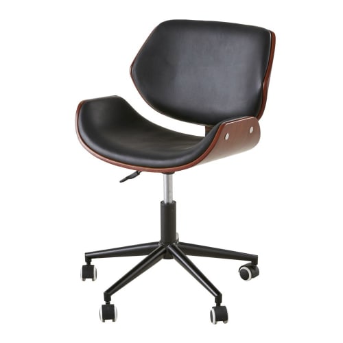 Möbel Schreibtischstühle | Bürostuhl, verstellbar mit Rollen und Ledernachbildung - CW25169