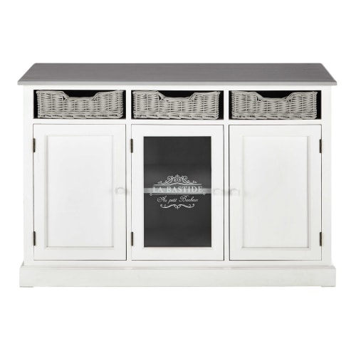 Credenze Basse Maison Du Monde.Buffet En Paulownia Blanc Garrigue Maisons Du Monde