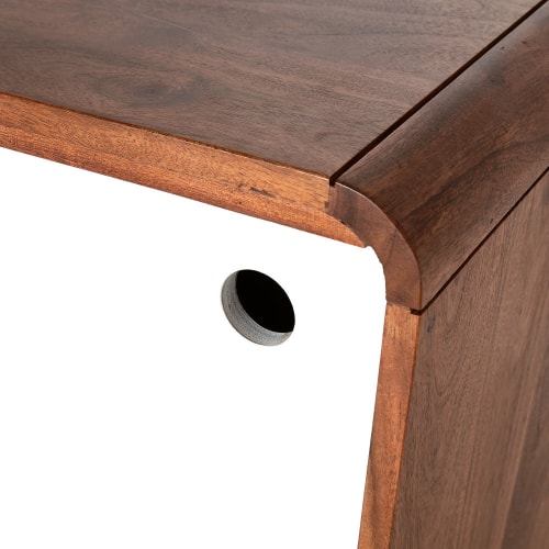 Buffet Mit 2 Turen Aus Massivem Akazienholz Schwarz Und Weiss Tony Maisons Du Monde