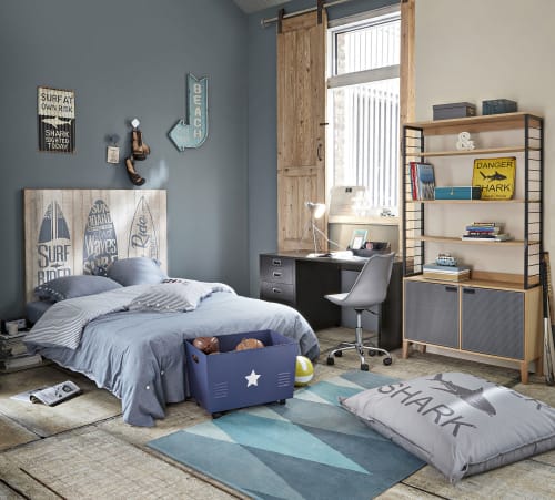 Bureau Indus 4 Tiroirs En Metal Noir Loft Maisons Du Monde