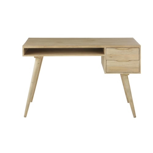Meubles Bureaux et meubles secrétaires | Bureau vintage 2 tiroirs et manguier massif - LG37959