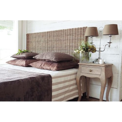 Cabecero de mimbre kubu y caoba maciza An. 140 cm Key West | Maisons du