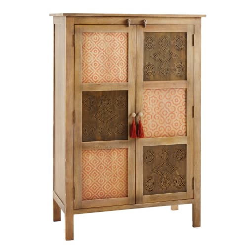 2 portes en manguier massif à motifs Tunga Maisons du Monde