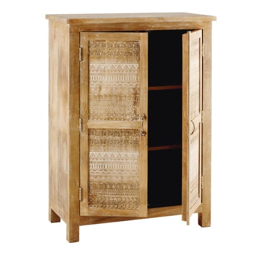 2 portes en manguier massif sculpté Varanasi Maisons du Monde