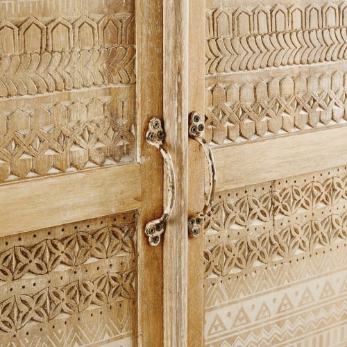 2 portes en manguier massif sculpté Varanasi Maisons du Monde