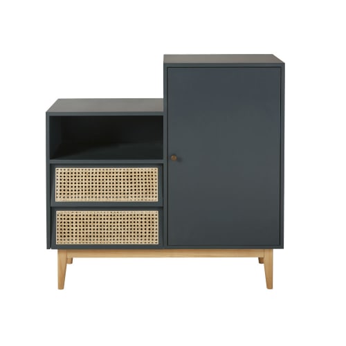 de rangement 1 porte et 2 tiroirs vert de gris Suzelle