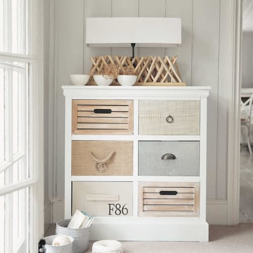 de rangement 6 tiroirs blanc Ouessant Maisons du Monde