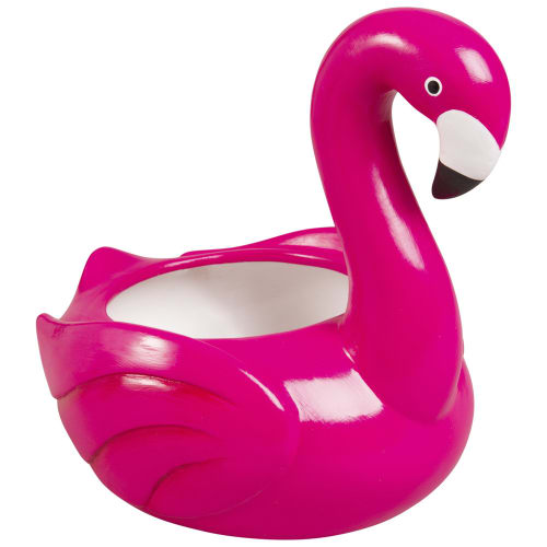 Cache Pot Flamant Rose En Céramique H21