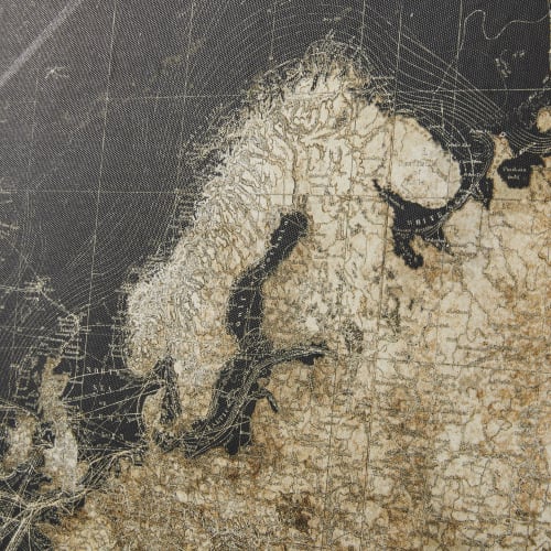 Déco Toiles et tableaux | Cadre lumineux carte du monde noire 180x120 - NQ98382