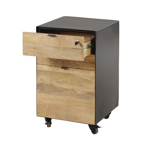 Caisson De Bureau Professionnel En Manguier Et Metal Hoxton Business Maisons Du Monde